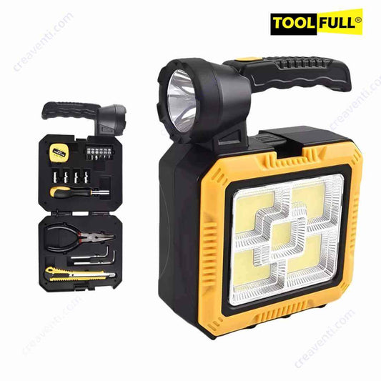 TOOL FULL ® Lampara Solar + Kit De Herramienta