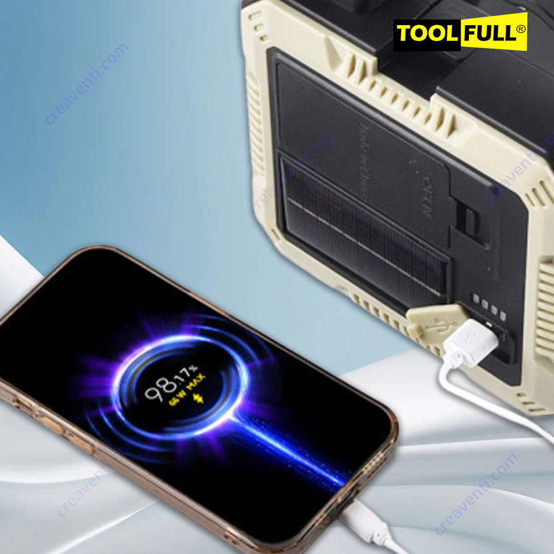 TOOL FULL ® Lampara Solar + Kit De Herramienta